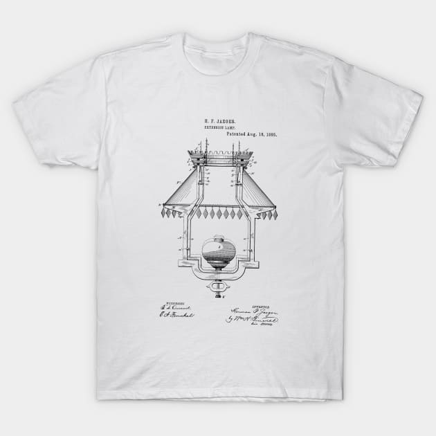 Extension Lamp Vintage Patent Hand Drawing T-Shirt by TheYoungDesigns